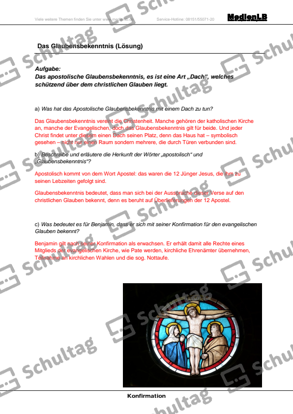 Glaubensbekenntnis 5 Buchstaben