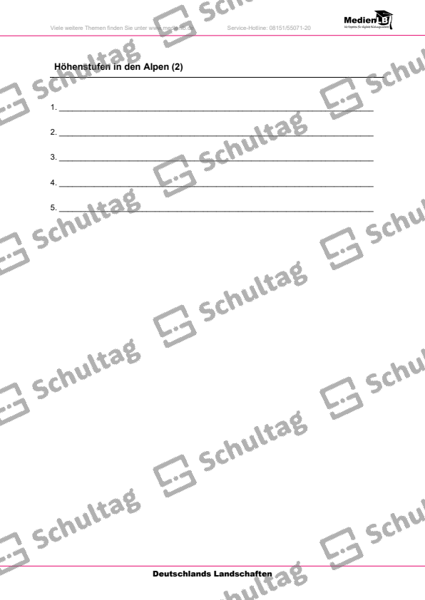 Höhenstufen in den Alpen – Schultag