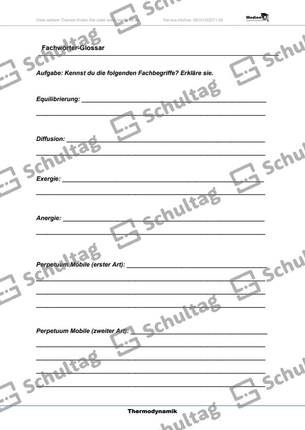 Der erste Hauptsatz der Thermodynamik – Schultag