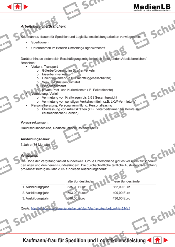 Berufsbeschreibung Kaufmann frau für Spedition und