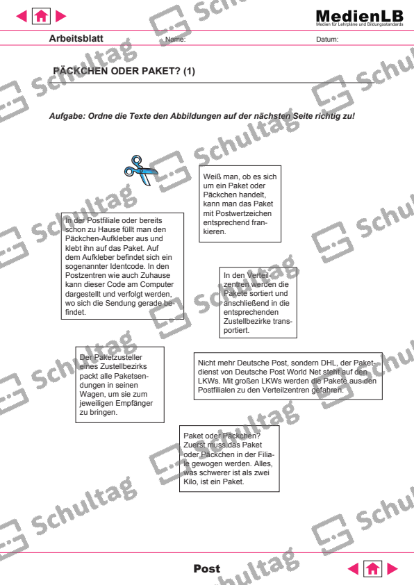 PÄCKCHEN ODER PAKET Schultag