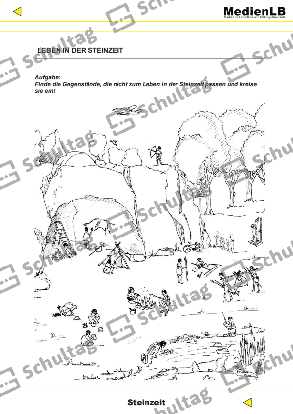 STEINZEITRÄTSEL Schultag