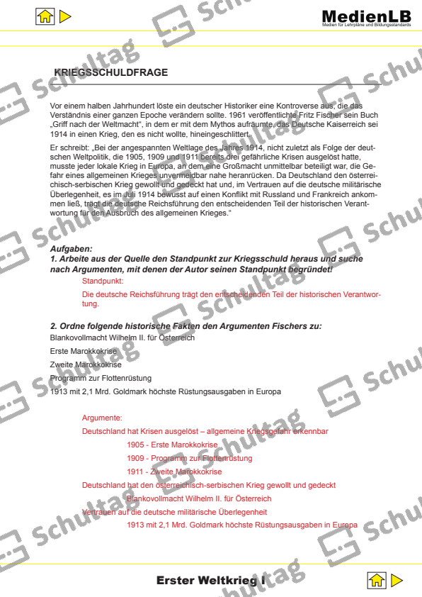 KRIEGSSCHULDFRAGE Schultag