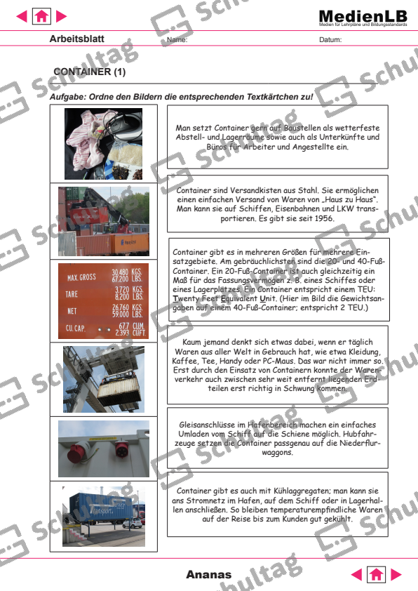 FRÜCHTE (ENGLISCH) – Schultag