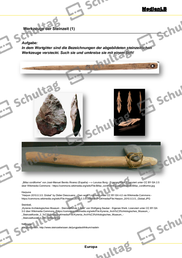 Altsteinzeit Werkzeuge Der Steinzeit Mit Namen