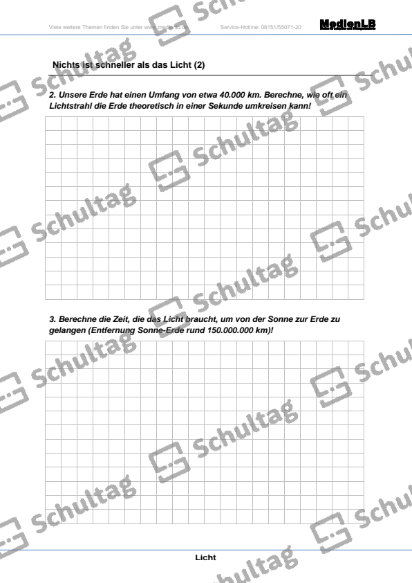 Nichts ist schneller als das Licht – Schultag