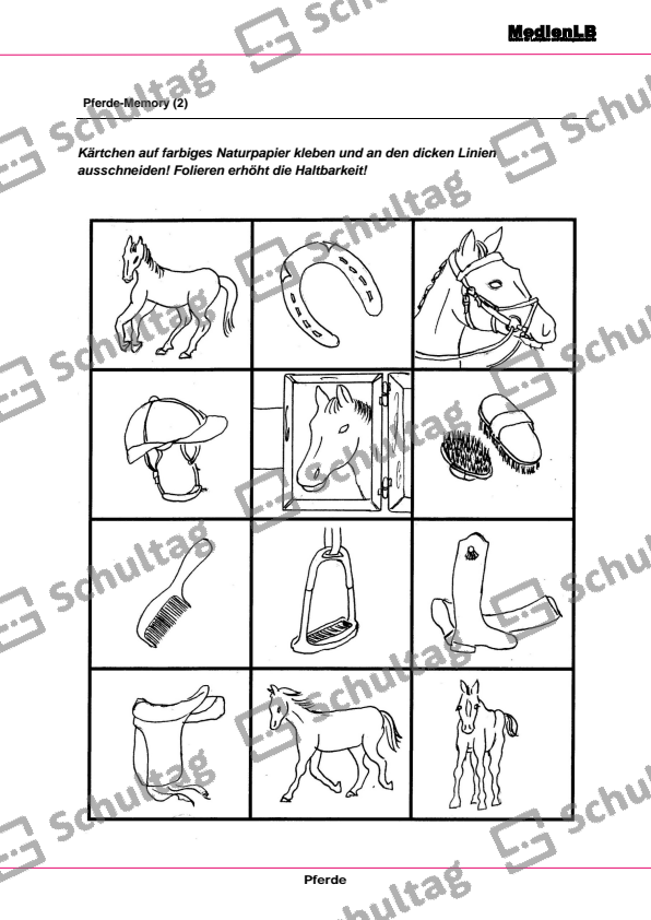 Pferde-Memory – Schultag