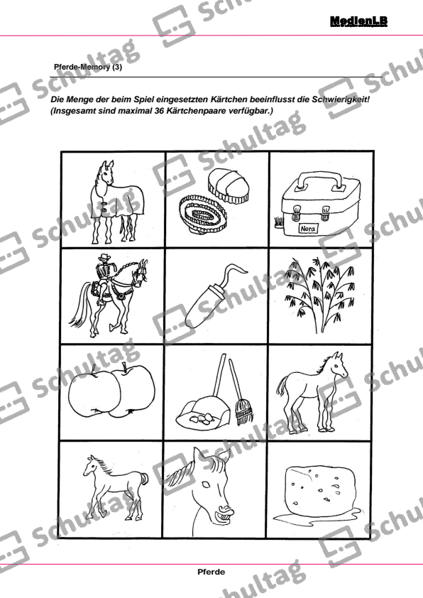 Pferde-Memory – Schultag