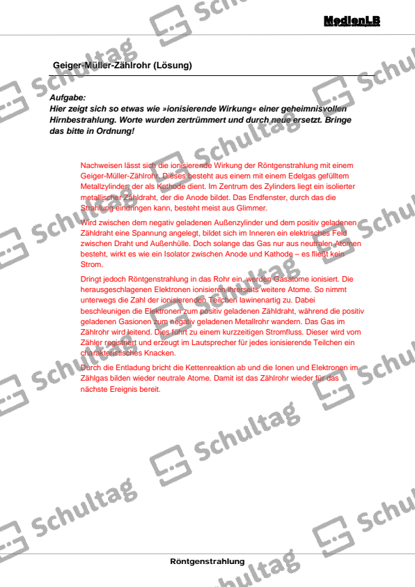 Geiger-Müller-Zählrohr – Schultag