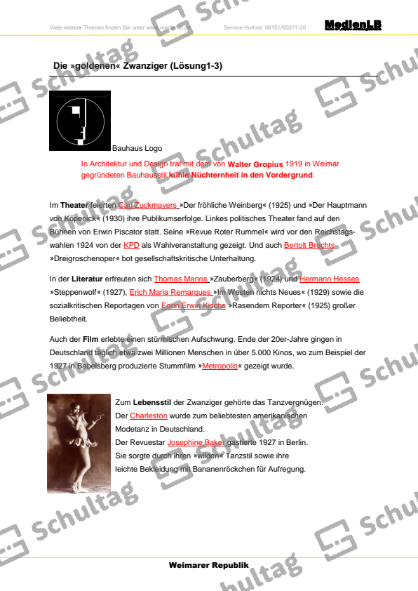 Die goldenen Zwanziger – Schultag