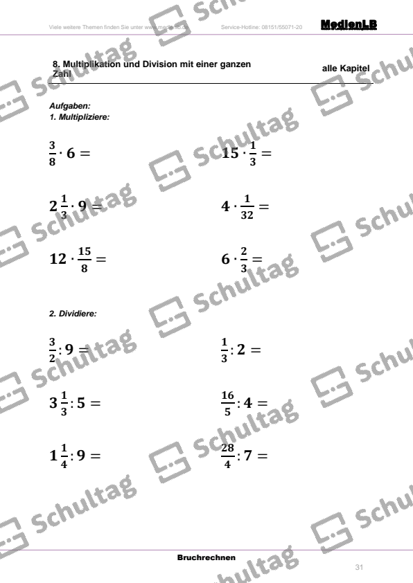 Das kleinste gemeinsame Vielfache – Schultag