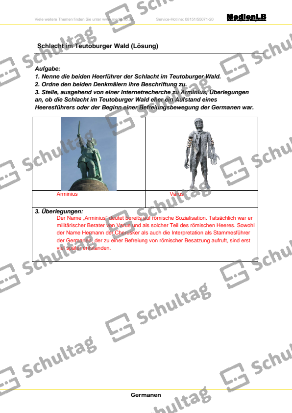 Schlacht im Teutoburger Wald – Schultag