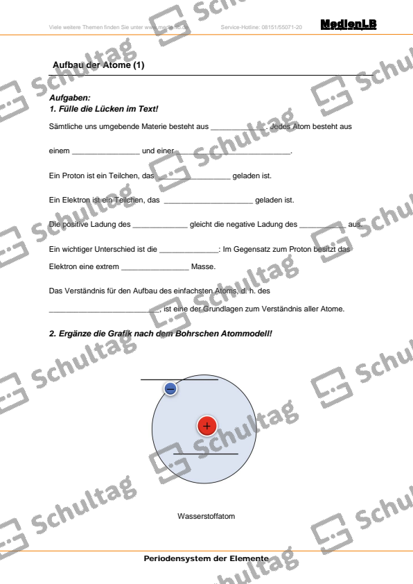 Aufbau Der Atome Arbeitsblatt Lösungen Aufbau der Atome – Schultag