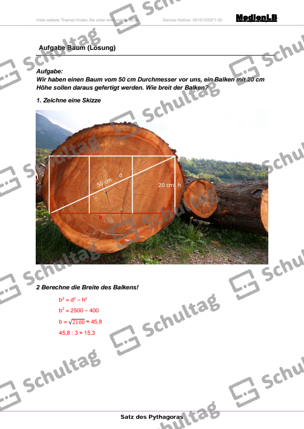 Aufgabe Baum – Schultag