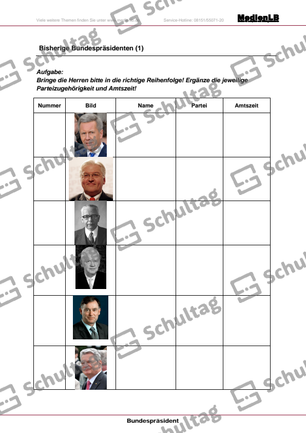 Aufgaben des Bundespräsidenten – Schultag