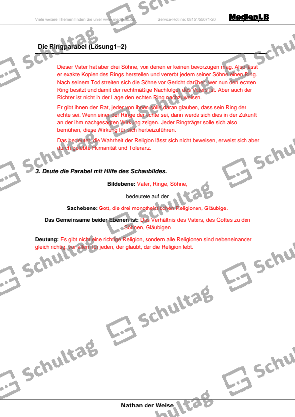 Nathan Der Weise Ringparabel 3 Aufzug 7 Auftritt Die Ringparabel – Schultag