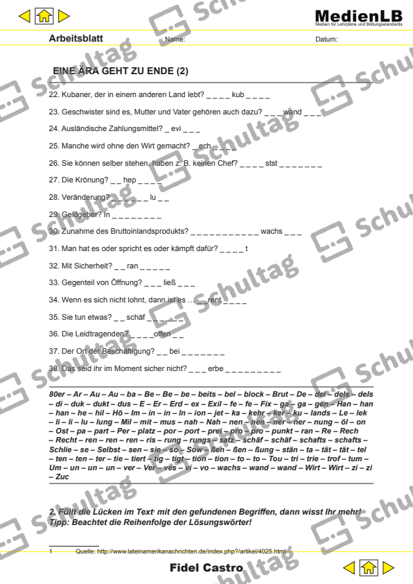 EINE ÄRA GEHT ZU ENDE – Schultag