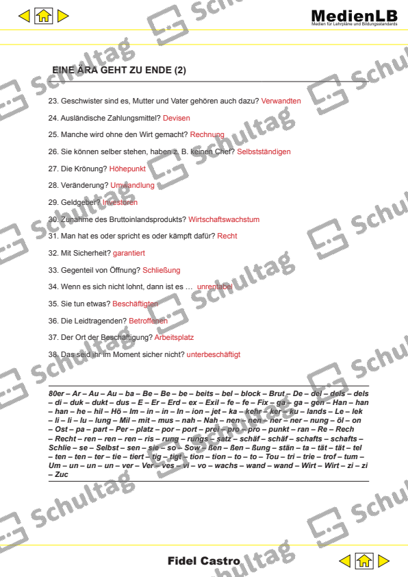 EINE ÄRA GEHT ZU ENDE – Schultag