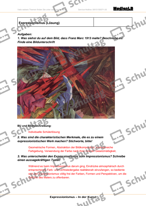 Expressionismus Schultag expressionismus-schultag