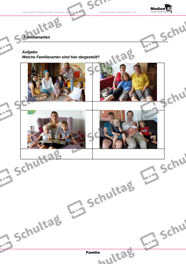Familie früher und heute – Schultag