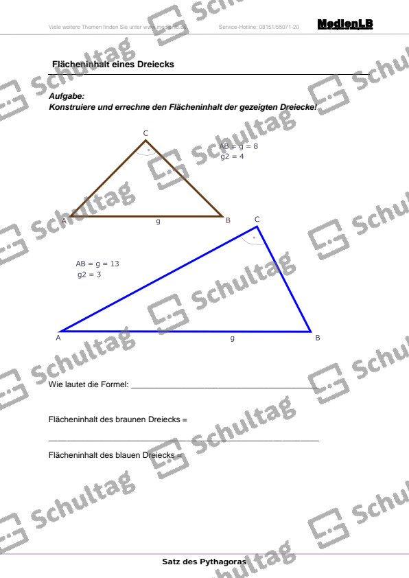 Flächeninhalt eines Dreiecks – Schultag