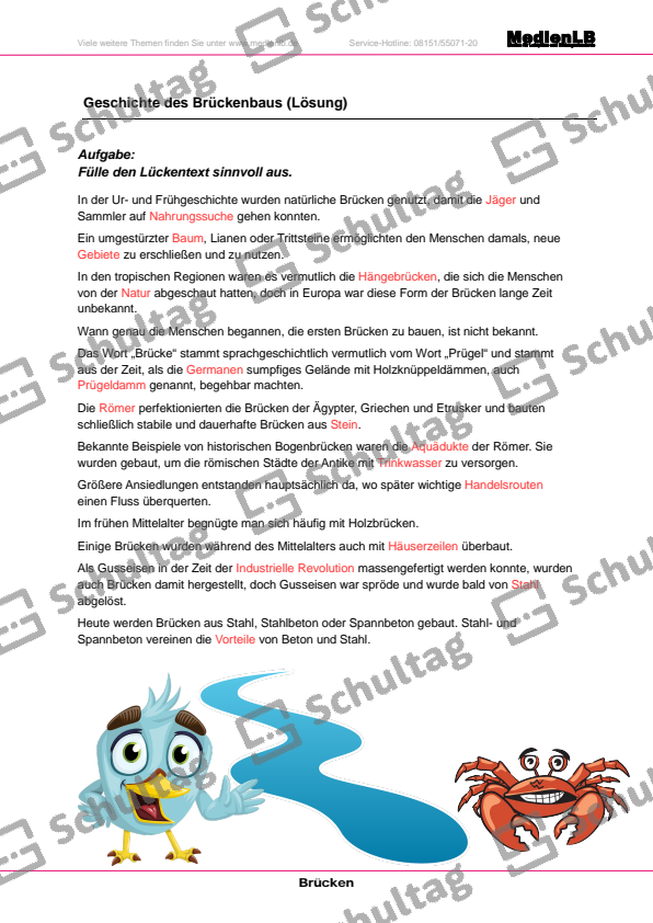 Geschichte des Brückenbaus – Schultag