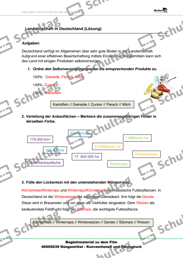 Landwirtschaft in Deutschland – Schultag