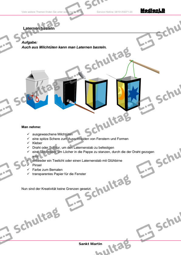  Laternen basteln – Schultag Bildidee 