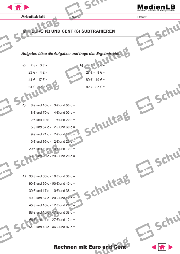 GELDWERTE – Schultag