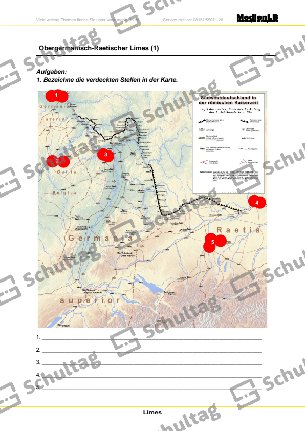 Aufbauphasen des Limes – Schultag