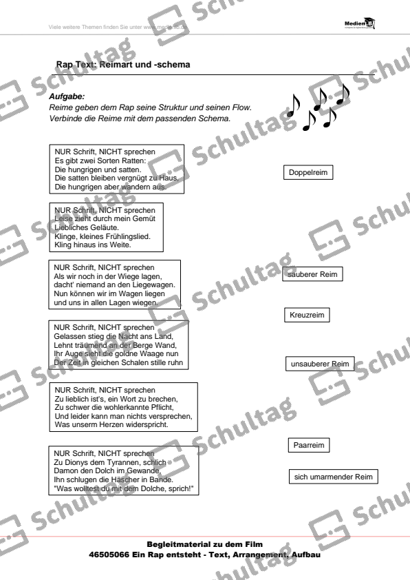 Rap Text Stilmittel – Schultag