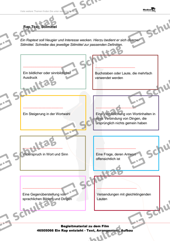 Rap Text Stilmittel – Schultag