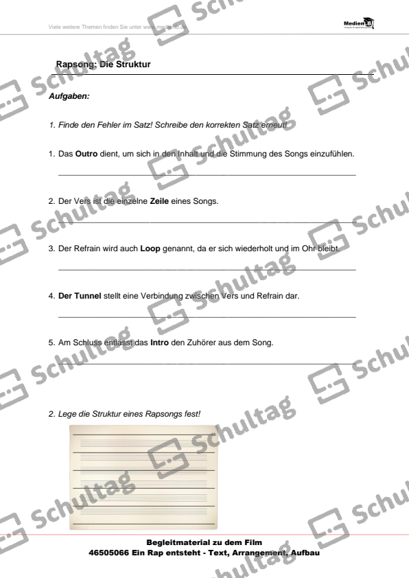 Rap Text Stilmittel – Schultag