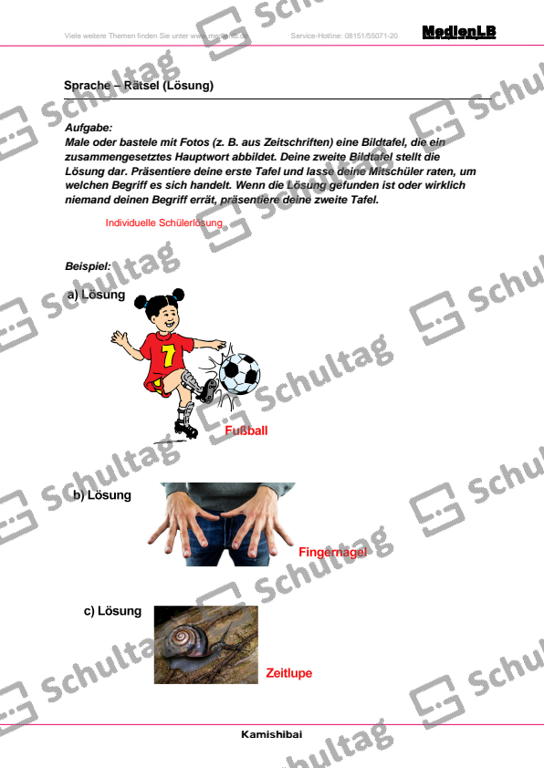 Sprache Rätsel Schultag