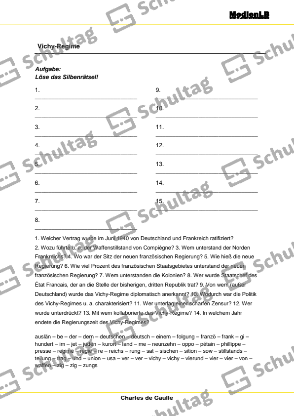 VichyRegime Schultag