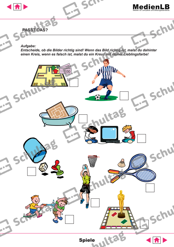Bildpaare finden – Schultag
