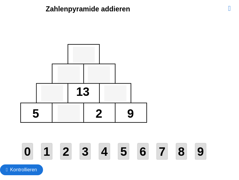 Zahlenpyramide – Addieren ZR 100 (2) – Schultag